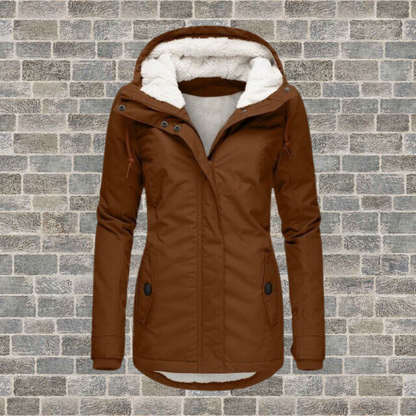 Winterjacke Damen Eleganter Mantel Mit Plissee | Lang