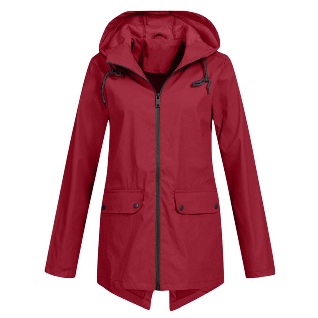 Damen Taillierte Regenjacke | Leicht Outdoor mit Kapuze