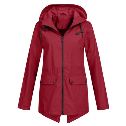 Damen Taillierte Regenjacke | Leicht Outdoor mit Kapuze