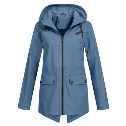 Damen Taillierte Regenjacke | Leicht Outdoor mit Kapuze