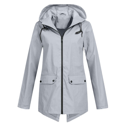 Damen Taillierte Regenjacke | Leicht Outdoor mit Kapuze