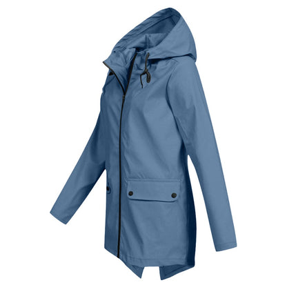Damen Taillierte Regenjacke | Leicht Outdoor mit Kapuze