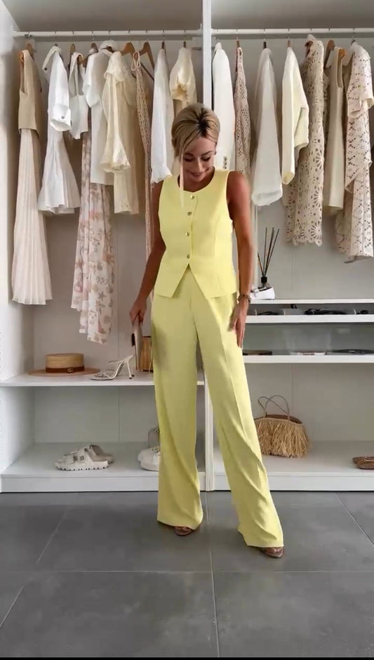 Damen-Zweiteiler | Ärmellose Weste und Hose