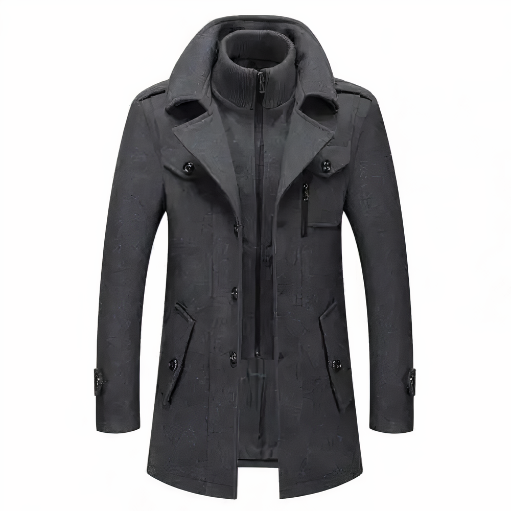 Winterjacke Herren Eleganter Mantel | Mit Doppelkragen