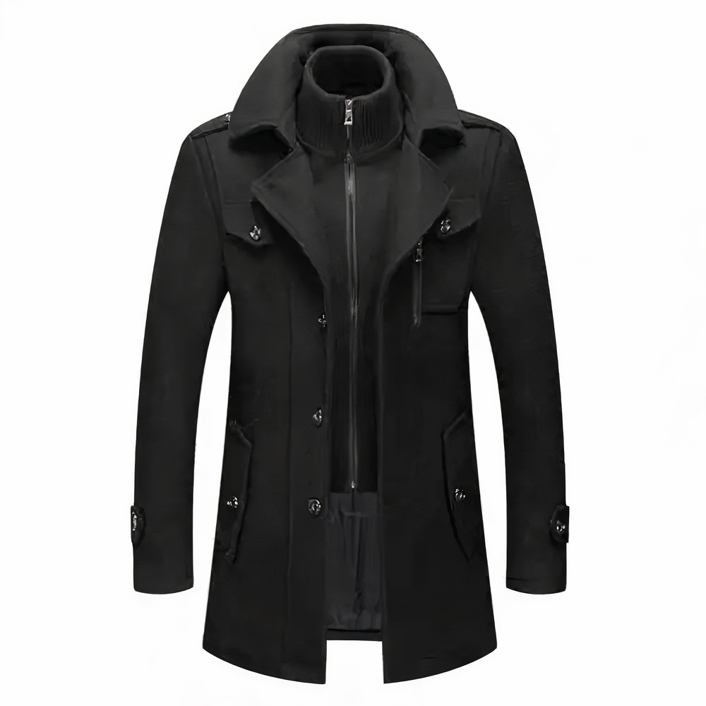 Winterjacke Herren Eleganter Mantel | Mit Doppelkragen