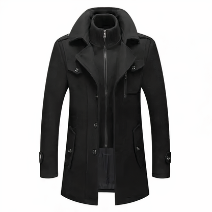 Winterjacke Herren Eleganter Mantel | Mit Doppelkragen