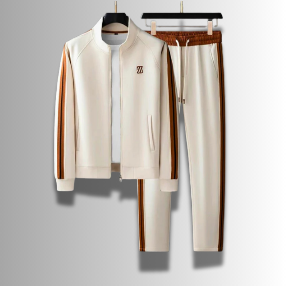 Jogginganzug Herren 2 Teilig | Reißverschluss Jacke und Hose Mit Streifen