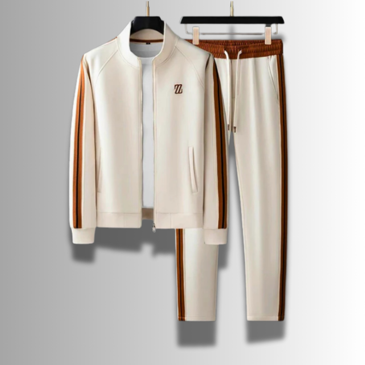 Jogginganzug Herren 2 Teilig | Reißverschluss Jacke und Hose Mit Streifen