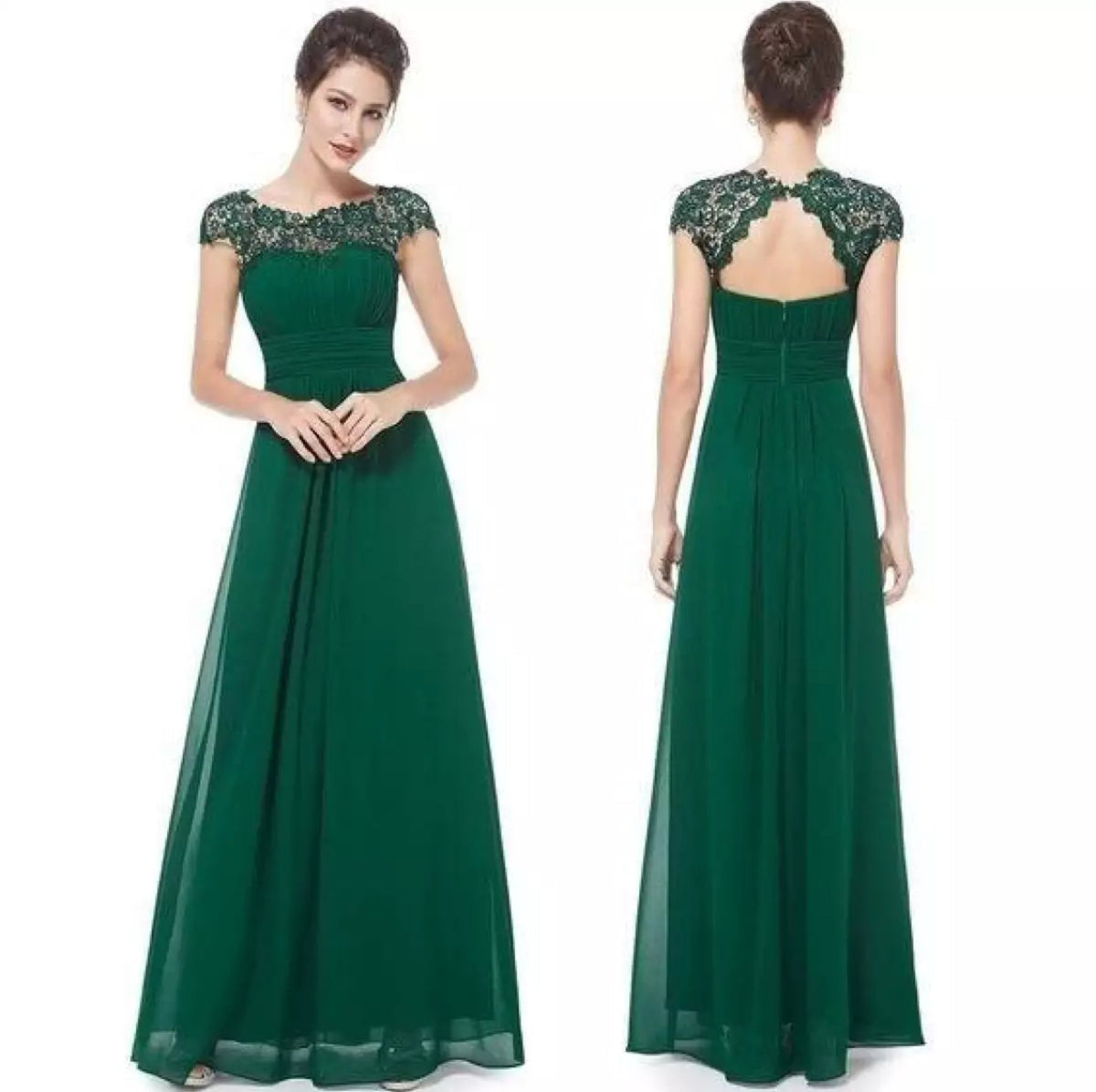 Damen Abendkleid | Spitze Stil Rundhals Maxi