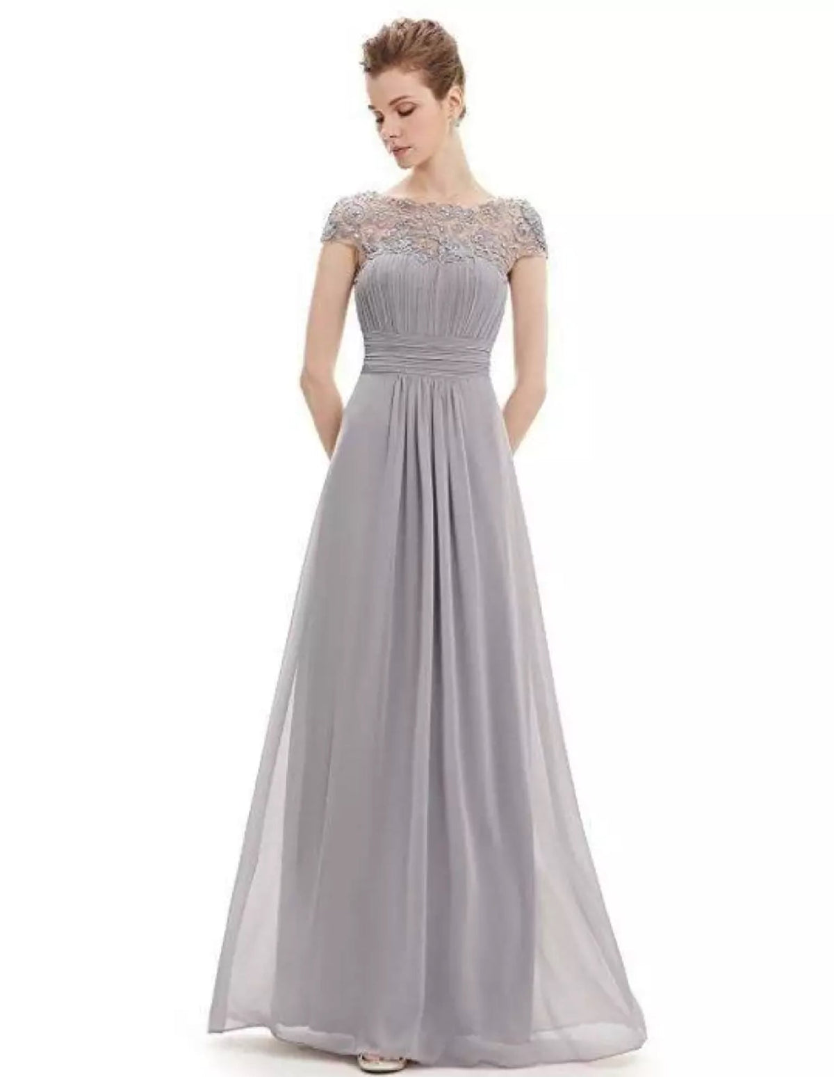 Damen Abendkleid | Spitze Stil Rundhals Maxi