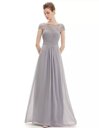 Damen Abendkleid | Spitze Stil Rundhals Maxi