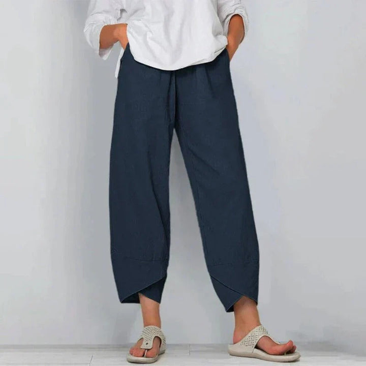 Damen Hosen | Weites Bein mit Saumdetail