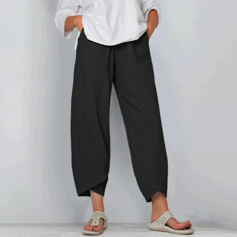 Damen Hosen | Weites Bein mit Saumdetail