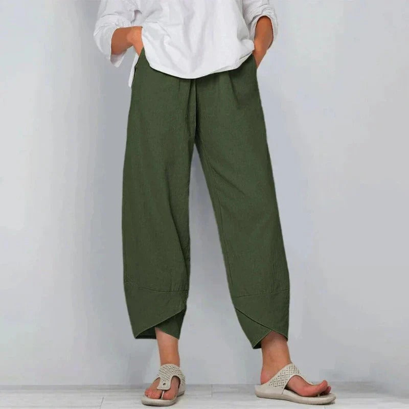 Damen Hosen | Weites Bein mit Saumdetail