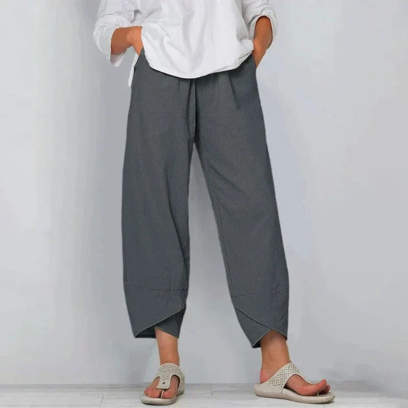 Damen Hosen | Weites Bein mit Saumdetail