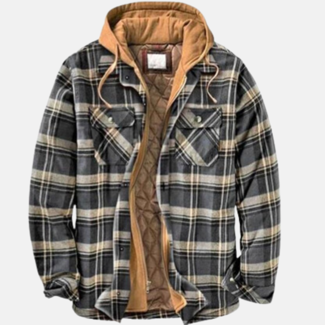 Herren Jacke | Karierte Kapuze Gefüttert
