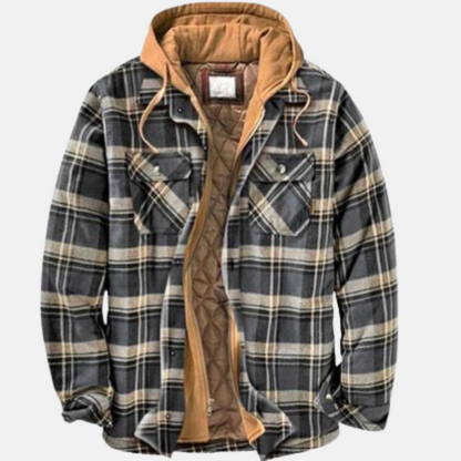 Herren Jacke | Karierte Kapuze Gefüttert
