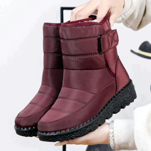 Winterschuhe Damen | Knöchelhoch stiefel mit Klettverschluss
