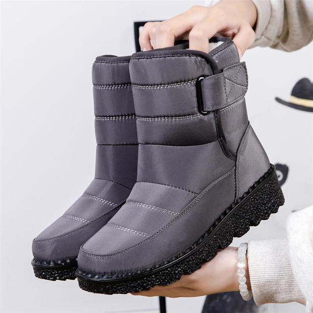 Winterschuhe Damen | Knöchelhoch stiefel mit Klettverschluss