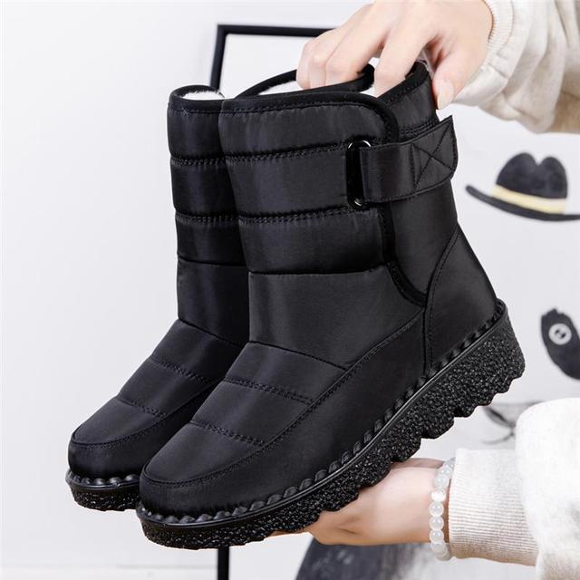 Winterschuhe Damen | Knöchelhoch stiefel mit Klettverschluss