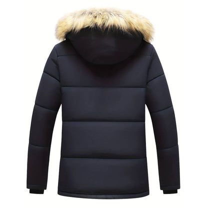 Winterjacke Herren Langer Parka | Mit Abnehmbarer Bontkraag