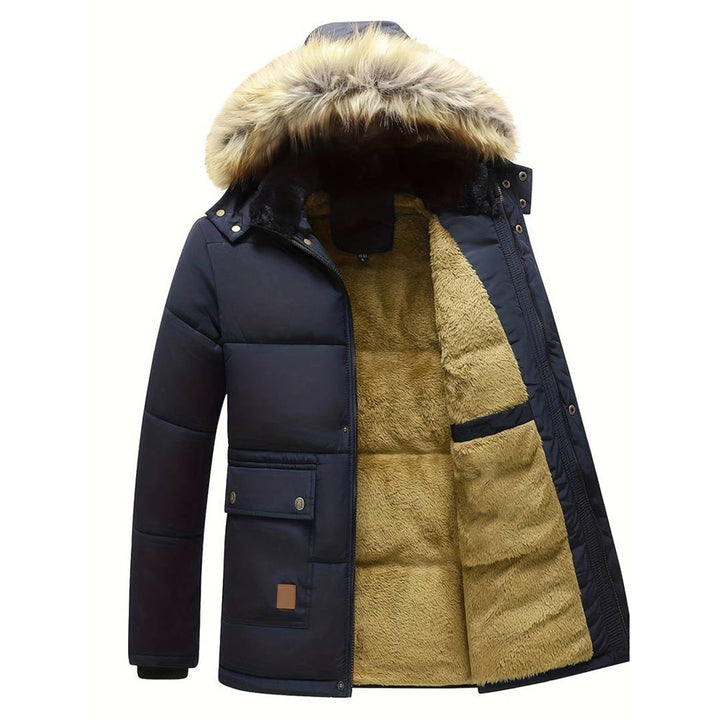 Winterjacke Herren Langer Parka | Mit Abnehmbarer Bontkraag
