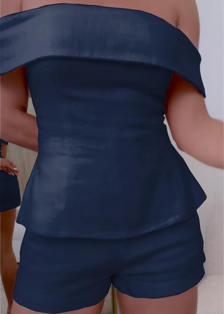 Damen-Zweiteiler | Schulterfreies Top und Shorts