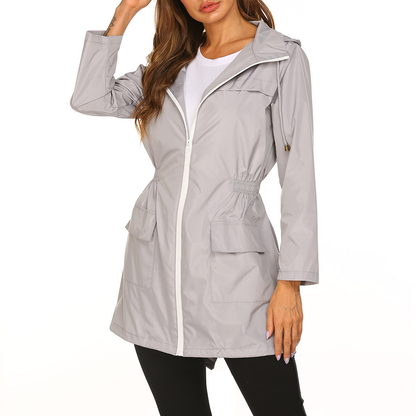 Damen Übergangsjacke mit Kapuze | Wasserabweisende Regenjacke