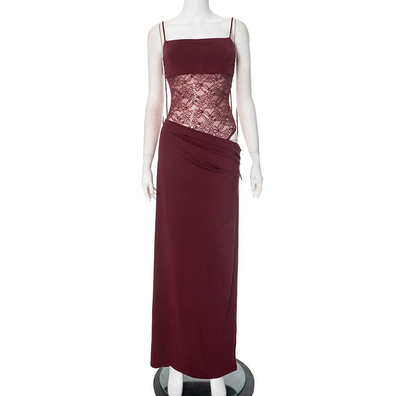 Damen Abendkleid | Spitze Stil Cut-Out Maxi