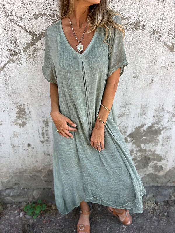 Damen Kleid | Locker V-Ausschnitt