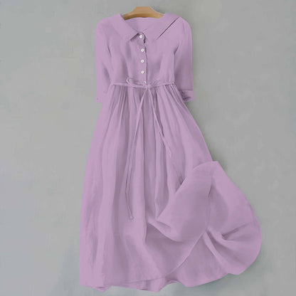 Damen Kleid | Knopfleiste Bindegürtel