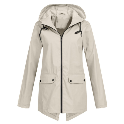 Damen Taillierte Regenjacke | Leicht Outdoor mit Kapuze