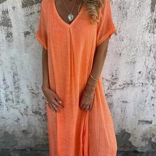 Damen Kleid | Locker V-Ausschnitt