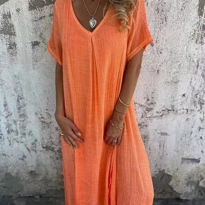 Damen Kleid | Locker V-Ausschnitt