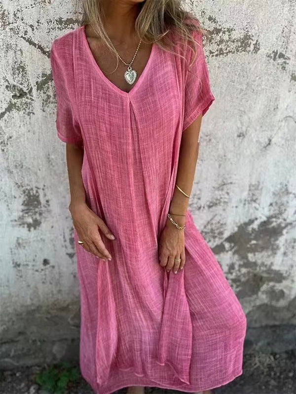 Damen Kleid | Locker V-Ausschnitt