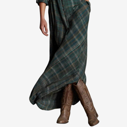 Damen Kleid | Maxi mit Karomuster
