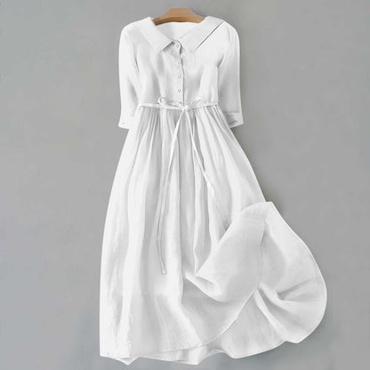 Damen Kleid | Knopfleiste Bindegürtel