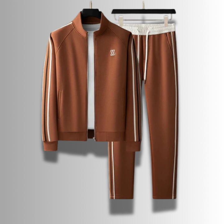 Jogginganzug Herren 2 Teilig | Reißverschluss Jacke und Hose Mit Streifen