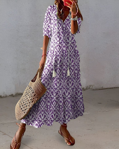 Damen Kleid | Muster Quaste Maxi