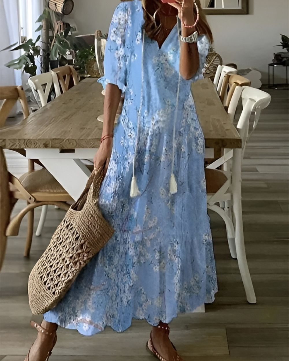 Damen Kleid | Muster Quaste Maxi