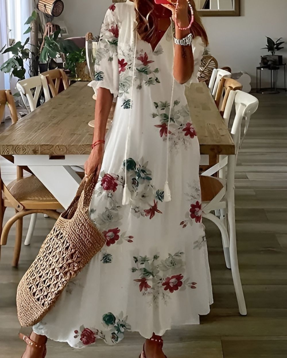 Damen Kleid | Muster Quaste Maxi