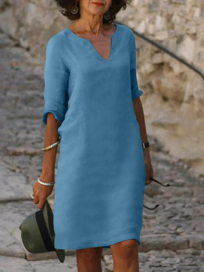 Damen Kleid | Kerbausschnitt Gerade Form