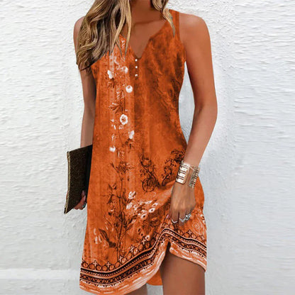 Damen Kleid | Ärmellos Print Mini