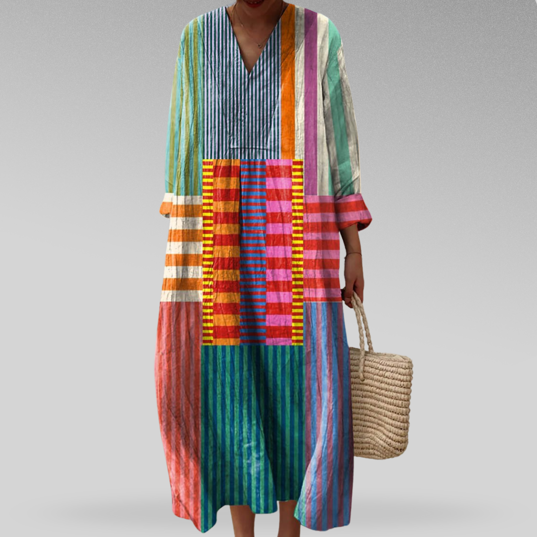Damen Kleid | Geometrisches Muster Locker