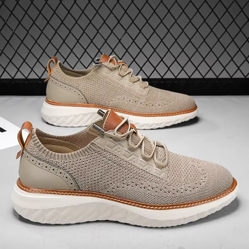 Herren Sneaker | Struktur Strick mit Profilsohle