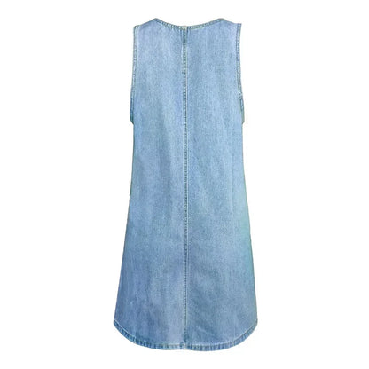 Damen Kleid | Ärmellos Denim Mini