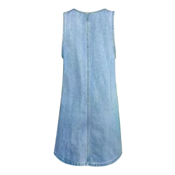 Damen Kleid | Ärmellos Denim Mini