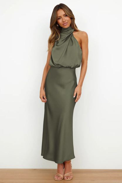 Damen Kleid | Halterhals Drapiert Midi