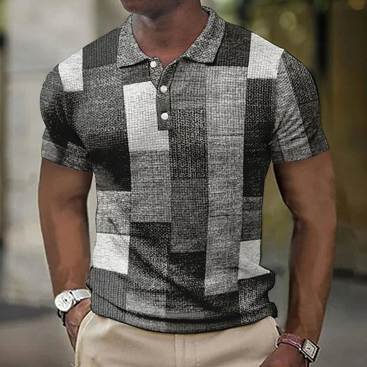 Herren Poloshirt | Kurzarm Karo Patchwork