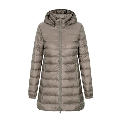 Damen Langer Winter Puffer Mantel | Abnehmbare Kapuze